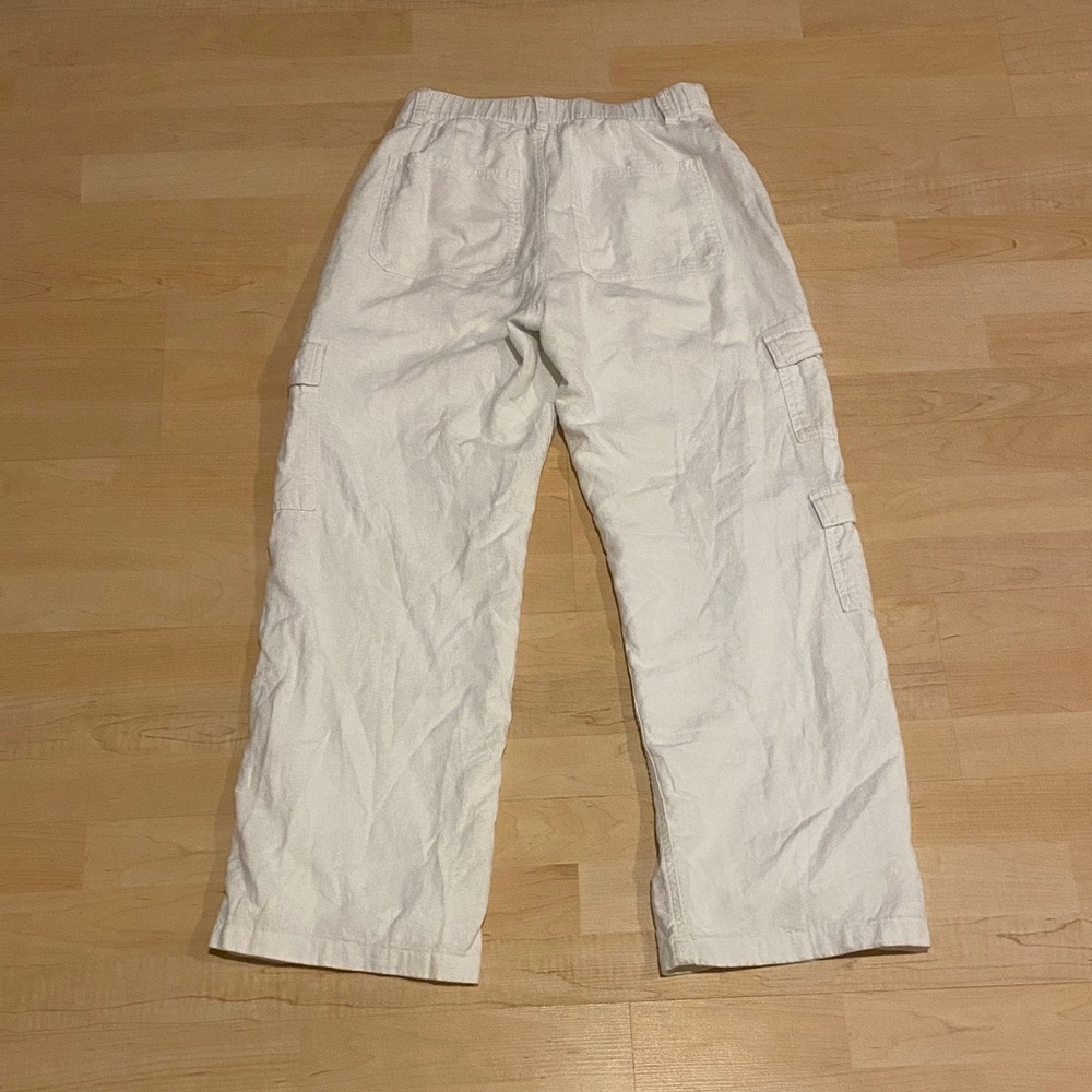 Hollister Y2K Ultra High Rise Baggy Cargo Pants White Women’s Size S - Picture 3 of 6